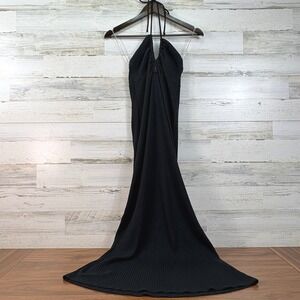 knee length dresses for ladies Women's Bohemian Spring Sleeveless Grey Halter Maxi Dress